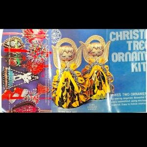RARE 1970's MCM Walco Bangled Angels B3400 Christmas Ornament Kit